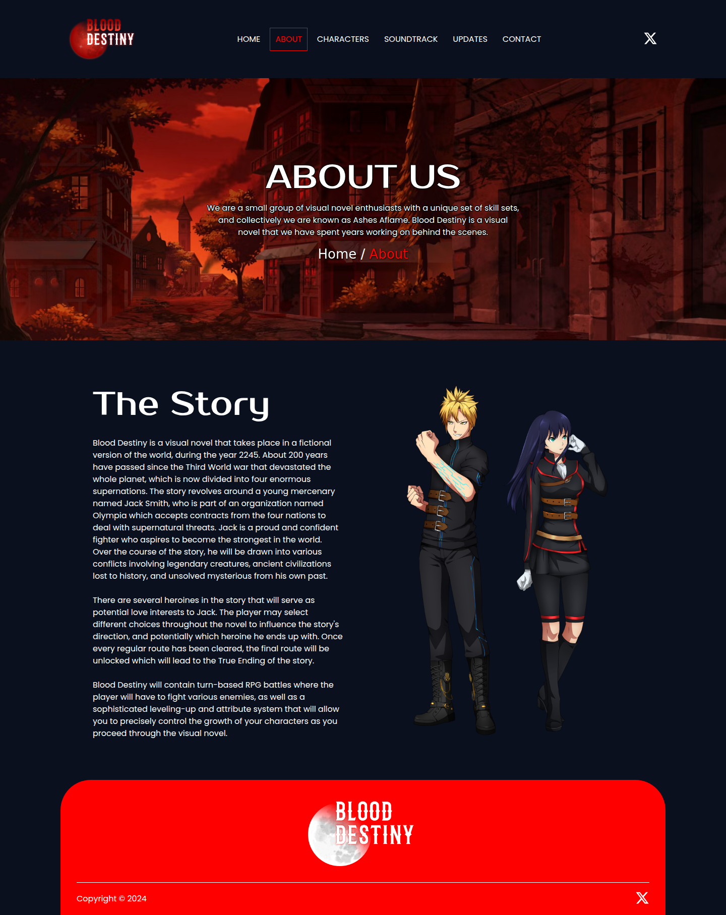Blood Destiny original About page